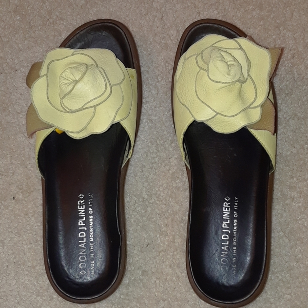 Donald Pliner French Cactus Flower Slide Size 9